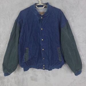 Vintage Three Rivers Men's Authentic Denim Bomber Jacket Made in USA Size M